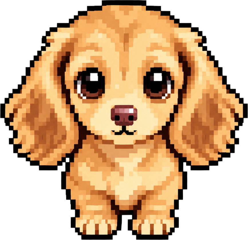 Pixel Genny puppy sticker